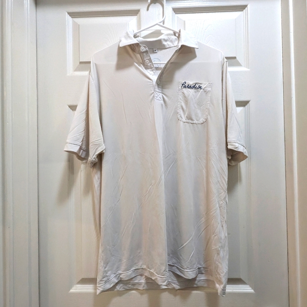 Paradise Golf Polo Light Weight White Shirt